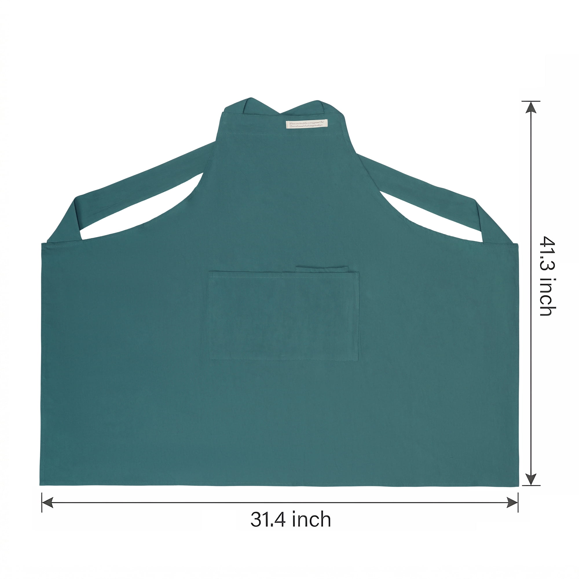 Unique Bargains Women with Pockets Kitchen Apron Cotton Cooking Apron 31.4x41.3in Blue