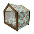 thumbnail image 2 of Hawaii Pet House, Blossoming Hibiscus Flower with Fern Foliage Grunge Effect Retro Nature Pattern, Outdoor & Indoor Portable Dog Kennel with Pillow and Cover, 5 Sizes, Multicolor, by Ambesonne, 2 of 5