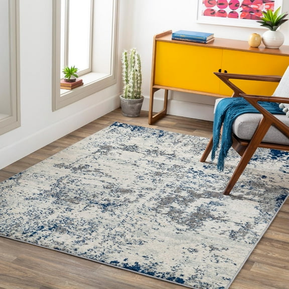 Mark&Day Area Rugs, 8x10 Leah Modern Dark Blue Area Rug (7'10" x 10'3")
