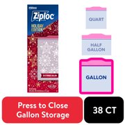 Ziploc Brand Storage Bags with Grip 'n Seal Technology, Gallon, 38 Count