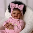 thumbnail image 4 of Muñeca Reborn BABESIDE, 43 cm, negra, de cuerpo suave y realista, 4 of 7