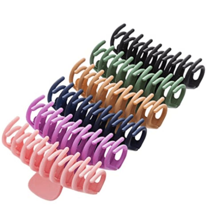 Pompotops 4.3 inch Big Hair Claw Clips for Women Girls Non-Slip Matte Large Claw Clips 5 Color Strong Hold Perfect for Thick Hair, Women's, White