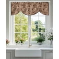 thumbnail image 3 of Tie Up Valance Curtain for Kitchen,Farmhouse Coffee Time Text Rod Pocket Short Curtains Adjustable Tie-Up Shade Valances,Country Vintage Brown Window Treatment for Bathroom Living Room Bedroom, 3 of 8