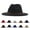 Blue, variant on Womens Classic Wide Brim Panama Hat With Buckle Wool Fedora Design