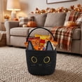 thumbnail image 4 of Sahpxhe Halloween Baskets Cute cat Cotton Rope Woven Candy Basket,Handheld Storage Bucket Gift Basket for Trick or Treat,Halloween Party,9.1x6.3in Black-B, 4 of 6