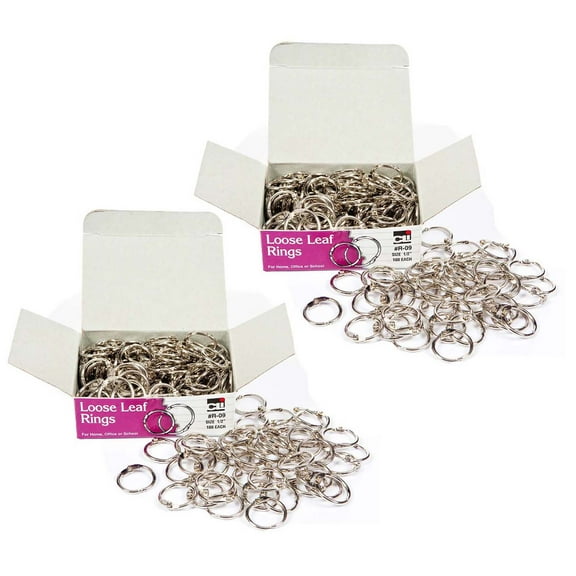 Charles Leonard Loose Leaf Book Rings, 0.5 Inch, Silver, 200 Count