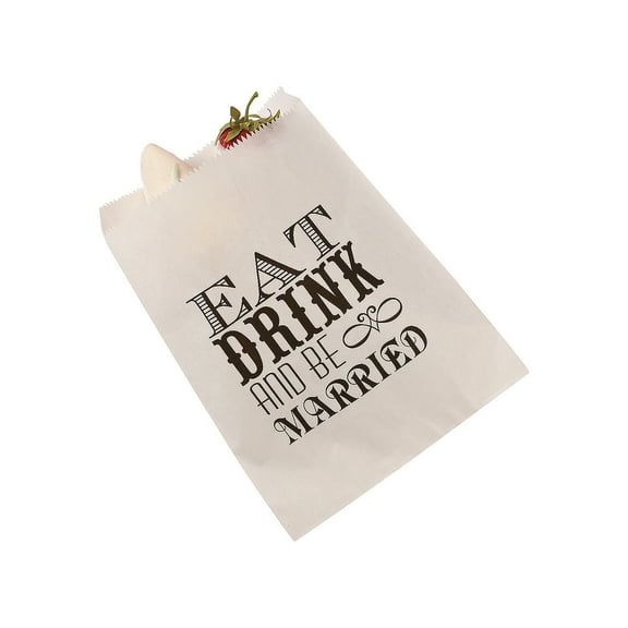 Eat Drink & Be Married Cake Bags - Party Supplies - 50 Pieces
