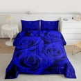 thumbnail image 2 of Homewish Dreamy Blue Rose Queen Comforter Set,Romantic Floral Flower Bedding Sets,Natural Plant Bedding Comforter Set For Girls Kids,Breathable Home Decor Reversible,3pcs, 2 of 8