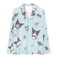 thumbnail image 4 of Kuromi And My Melody Women Pajamas Set Long Sleeve Sleepwear Button Down Nightwear Soft Pjs Set with Pockets, 4 of 7