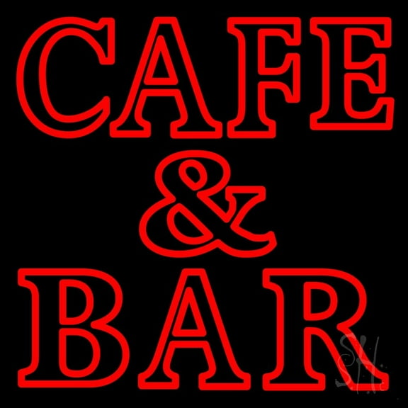 Red Cafe and Bar LED Neon Sign 24 x 24 - inches, Clear Edge Cut Acrylic Backing, with Dimmer - Bright and Premium built indoor LED Neon Sign for Bar decor.