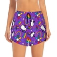 thumbnail image 2 of Balery Rainbow Lgbt Penguin Pantalones cortos deportivos para mujer con forro y dos bolsillos, elásticos, para entrenamiento, gimnasio, yoga-X-Large, 2 of 7