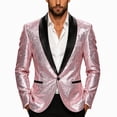 thumbnail image 5 of WIZUTIZ Men's Sequin Blazer Jacket Single Breasted Notched Lapel Stage Performance Party Coat for Concert Club Wear, 5 of 6