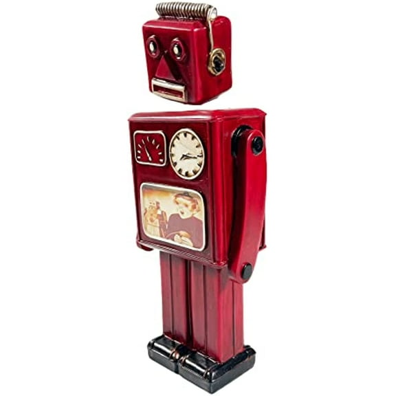 Urbalabs Vintage Money Bank Radio, TV, Camera, Robot Retro Style Piggy Bank for Kids Adults Large Coin Bank Fall Out Desk Office Table Home Decor 70s Feel (Robot Bank)