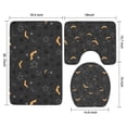 thumbnail image 3 of Halloween Bats and Stars Pattern Bathroom Rugs Sets 3 Piece,Toilet Cover Set,Absorbent Non Slip Bathroom Mats Sets with U-Shaped Contour Rug Toilet Rug Set, 3 of 5