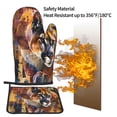 thumbnail image 5 of Xecao Abstract Lion Painting Pattern Oven Mitts and Pot Holders Sets Heat Resistant Silicone Oven Mittens Extra Thicken Long Kitchen Cotton Oven Glove for Cooking, 5 of 7