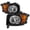 Black Housing Clear Lens, variant on Spec-D Tuning Black Headlights Compatible with 2003-2008 Honda Element Left + Right Headlamps Assembly