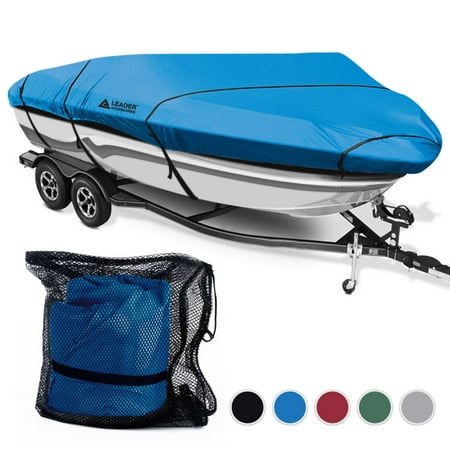 Leader Accessories 300D Polyester 5 Colors Waterproof Trailerable Runabout Boat Cover Fit V-hull Tri-hull Fishing Ski Pro-style Bass Boats, Full (Best Fishing Boat Accessories)