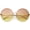 Gold / Orange Yellow Fade, variant on Female Large Rimless Womens Fashion Oversize Gradient Two-Toned Lens Round Sunglasses 65mm (Black / Brown Fade) - 65mm