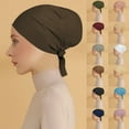 thumbnail image 4 of Women's Adult Thin Solid Color Base Layer Headwrap Versatile Tie-Back Turban Cap Soft Breathable Under-Scarf Bonnet for Everyday Casual Apparel Fitness Sleep Wear, 4 of 4