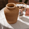 thumbnail image 3 of 2 jarrones de ratán tejido, jarrones artísticos, macetas de moda para decoración de mesa, macetas para flores, suministros de jardinería para el hogar, 3 of 7