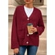 thumbnail image 2 of Suéter Cardigan PRETTYGARDEN Mujer 2025 Tejido Grueso Burdeos, 2 of 8