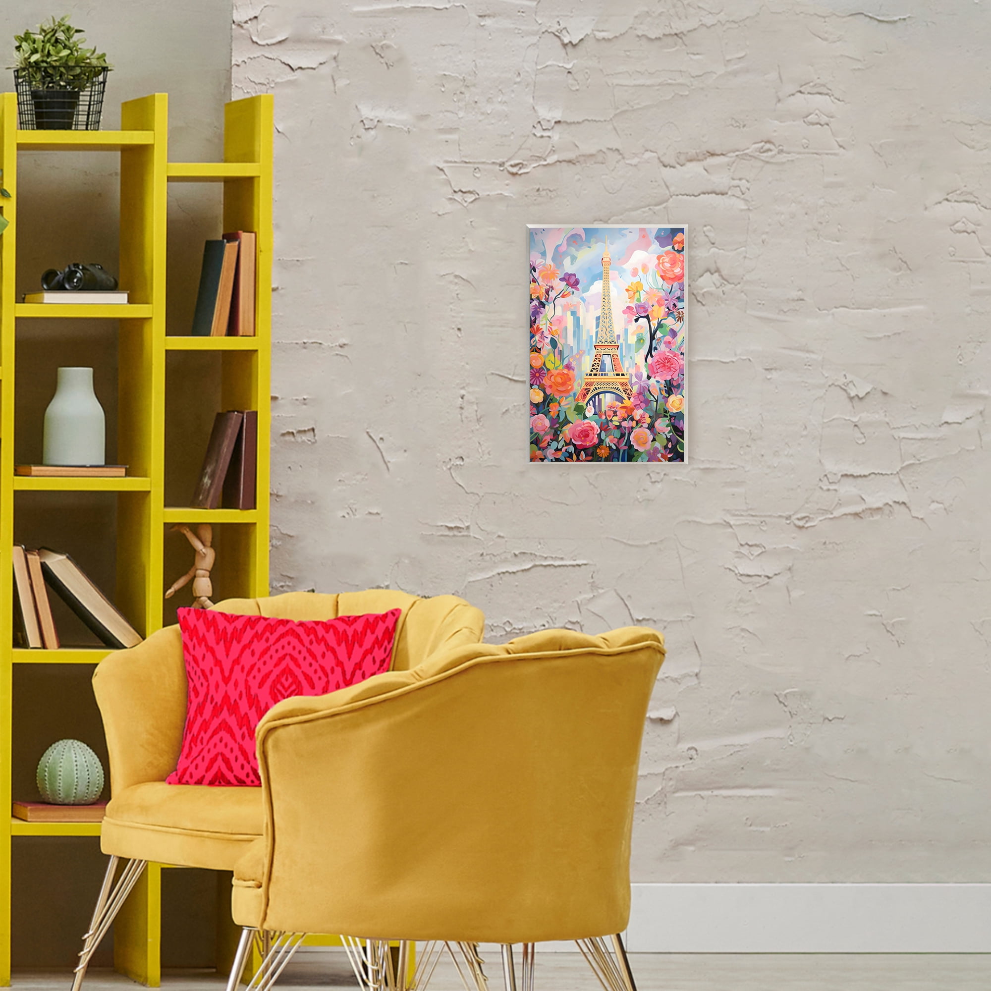 Stupell Industries Eiffel Tower Surrounded By Florals Wall Plaque Art, design by Creative Studio