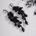 thumbnail image 5 of Bridal Crystal Hairband Long Hair Vine Crystal Beaded Headband Wedding Prom Party Festival Fashion Hair Accessory for Women (Black), 5 of 5