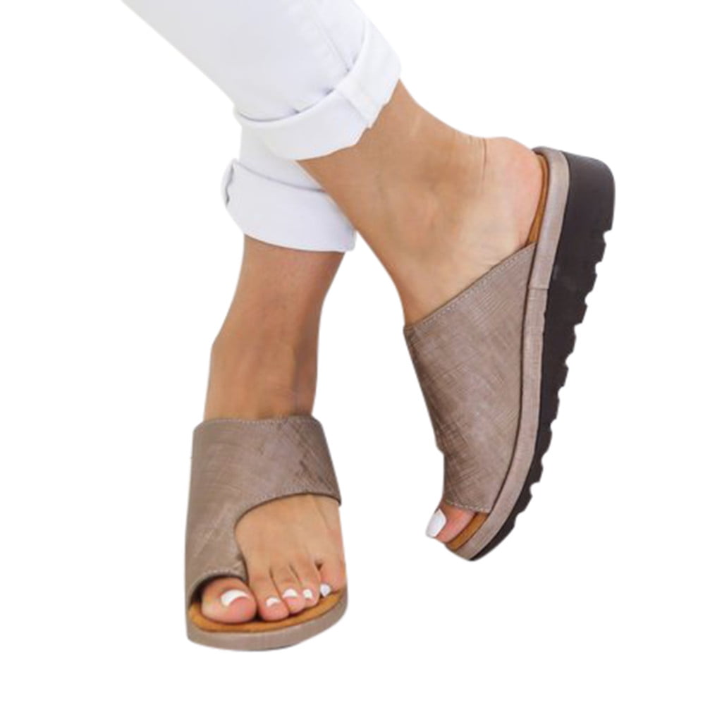 Womens Flip Flop Sandal Fashion Platform Wedge Open Toe Beach Travel Slide Shoes Flats Roman Slipper
