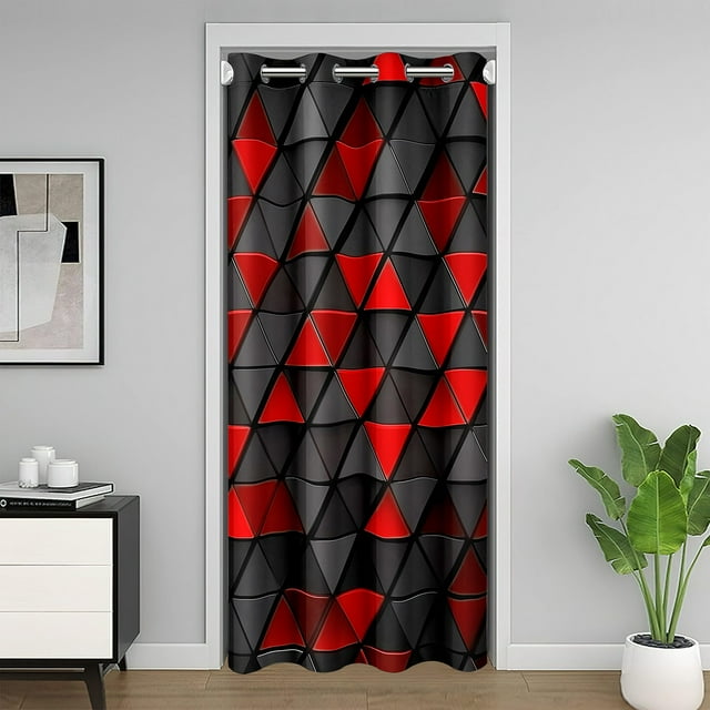 Erosebridal Black Red Triangle 01,Geometric Stereoscopic 02,Gradient Bedroom Decor