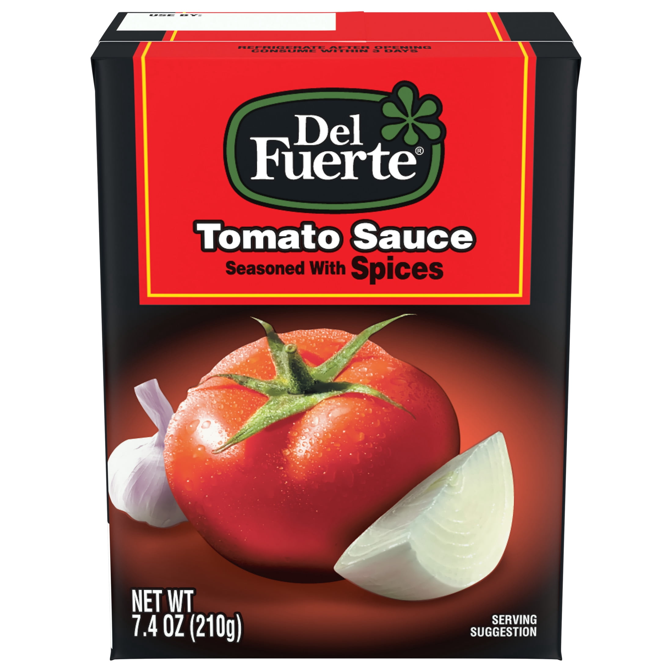 DEL FUERTE Seasoned Tomato Sauce, Shelf-Stable, 7.4 oz Plastic Box