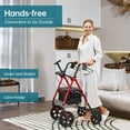 thumbnail image 3 of ELENKER Rollator Walker with 10" All-Terrain Wheels, Adjustable Padded Seat for Seniors, Red, 3 of 7