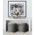 thumbnail image 2 of TOV Furniture Abir Collection Modern Handmade Living Room Diamond Tufted Velvet Ottoman, Gray, 2 of 2