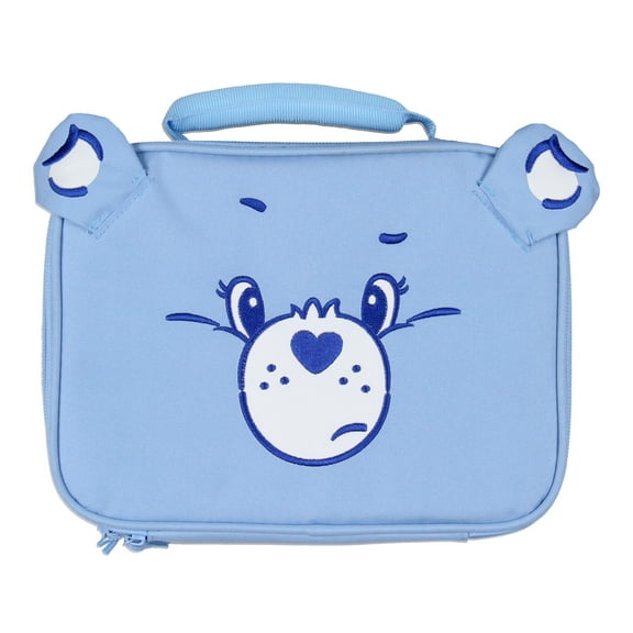 Care Bears Lunch Box Grumpy Bear Embroidered Face 3D Ears Insulated Lunch Bag Tote 10"