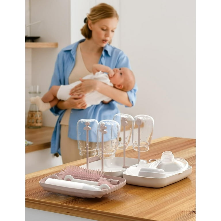 Momcozy Baby Bottle Cleaner Set, 7-in-1 Cleaning Kit with Drying