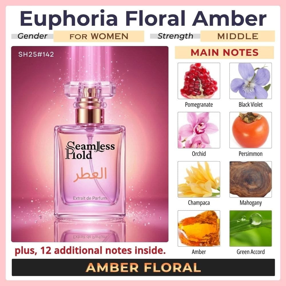 Seamless Hold Euphoria Floral Amber Woody Perfume for Women Parfum | Inspired Luxury Fragrance | Long-Lasting Scent - 1 oz (30 ml)