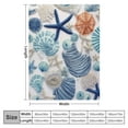 thumbnail image 4 of ARISTURING Ocean Life Coastal Throw Blanket: Soft Plush Velvet Calming Hues of Blues Beige on White, Accent for Sofa Couch Chair Bed or Dorm (Coastal Shells), 4 of 6
