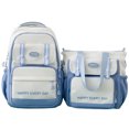 thumbnail image 1 of Conjunto de 2 piezas de bolsa escolar y bolsa de tutorial para niñas con contraste de color Azul Sin género, 1 of 1
