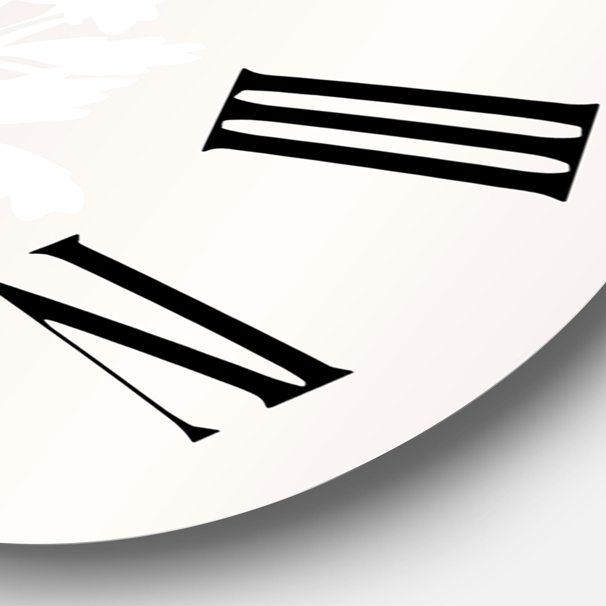 Designart 'Minimal Botanical Design In Brown And White' Traditional Wall Clock