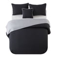 thumbnail image 5 of NSH by New Sega Home 4-Piece Black Pinsonic Reversible Waffle Textured Quilt Set with Reversible Shams and Decorative Pillow, Full/Queen, 5 of 9