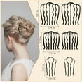 thumbnail image 2 of RUseeN French Hair Pin, 7 PCS Black Hair Pins for Women Metal Hair Side Combs, U Shaped Hair Pins for Buns Updos, French Pins Hair Stick Pin Hair Combs for Styling Hairpin Hair Accessories, 2 of 7