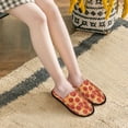 thumbnail image 6 of KLL Pizza Slippers for Women Men House Slip on Indoor Outdoor Bedroom Furry Fleece Lined Ladies Comfy Anti-Skid Rubber Hard Sole-Medium, 6 of 8