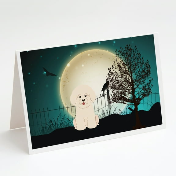 Halloween Scary Bichon Frise Greeting Cards and Envelopes Pack of 8
