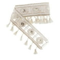 thumbnail image 4 of 1 Yard Lace Edge Ribbon 5cm Wide Tassel Fringe Edging mings Embroidered White, 4 of 6