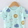 thumbnail image 4 of JUMEYU Newborn Clothes for Girls Newborn Baby Girl Outfit Print Short Sleeve Romper Bodysuit Cute Summer Outfit 0 3 6 9 12 18 24 Months (Sky Blue,3-6 Months), 4 of 4