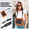 thumbnail image 7 of For iPad Pro 11 inch Case 2024 (M4), 360 Rotating Shockproof Cover with Stand, Screen Protector, Shoulder Strap, Orange, 7 of 7