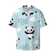 thumbnail image 3 of Goofa Cute Panda Bear Printed Men's Casual Short-sleeved Shirt,Lightweight Breathable Button-down,Summer Casual men's top,Versatile Fashion shirt-Large, 3 of 7