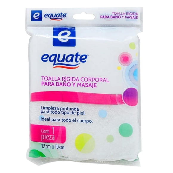 Toalla corporal Equate rígida para baño y masaje varios colores 1 pza