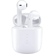 Wireless Earbud Bluetooth 5.0 Headphones with Charging Case, IPX8 Waterproof, 3D Stereo Air Buds in-Ear Ear Bud Built-in Mic, Open Lid Auto Pairing for Android/Samsung/Apple iPhone - White