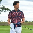 thumbnail image 3 of Yiaed Fireworks3Print Men's Short Sleeve Polo Shirt,Golf Polo for Men Three-Button Golf Shirt Athletic Casual Collared T-Shirt- Medium, 3 of 7