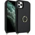 for iPhone 11 Pro Phone Case with Card Holder and Strap for Women